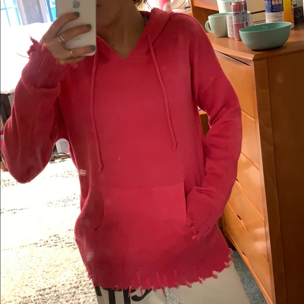 NWT Decker hot pink distressed Sweatshirt
